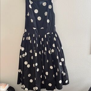 ModCloth Black and White Polka Dot Sleeveless Fit-and-Flare Dress with pockets!!